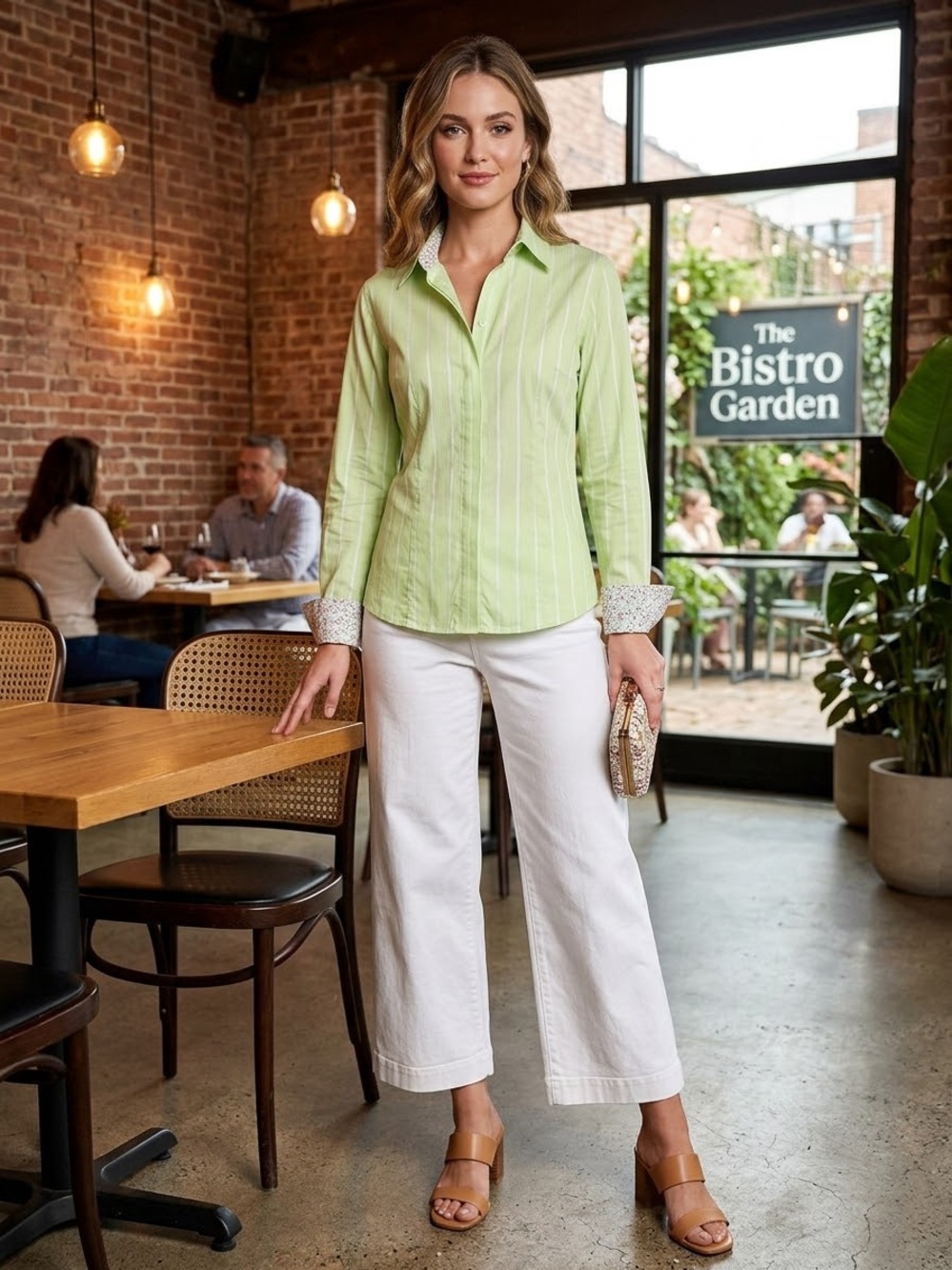 Pink by Thomas Pink size 10 Women’s Light Green Button down shirt